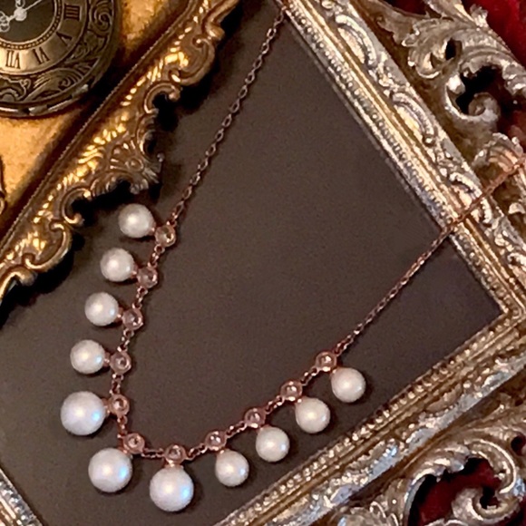 KATE SPADE • Rose Gold Crystal Pearl Necklace - Picture 4 of 5